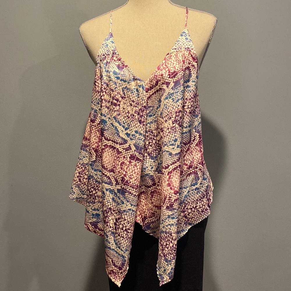 Colorful reptile skin pattern blouse